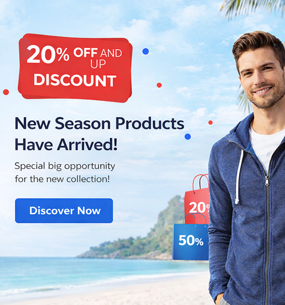 New Season Products – 20% and more discount campaign visual